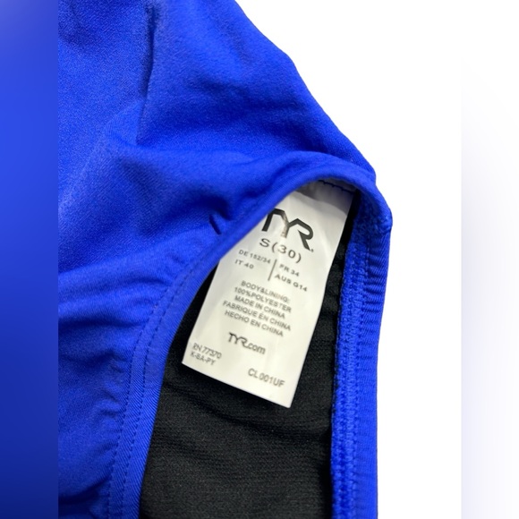 TYR DURAFAST women’s solid blue cut out fit swim training swimsuit size S/30 NWT - Picture 4 of 5